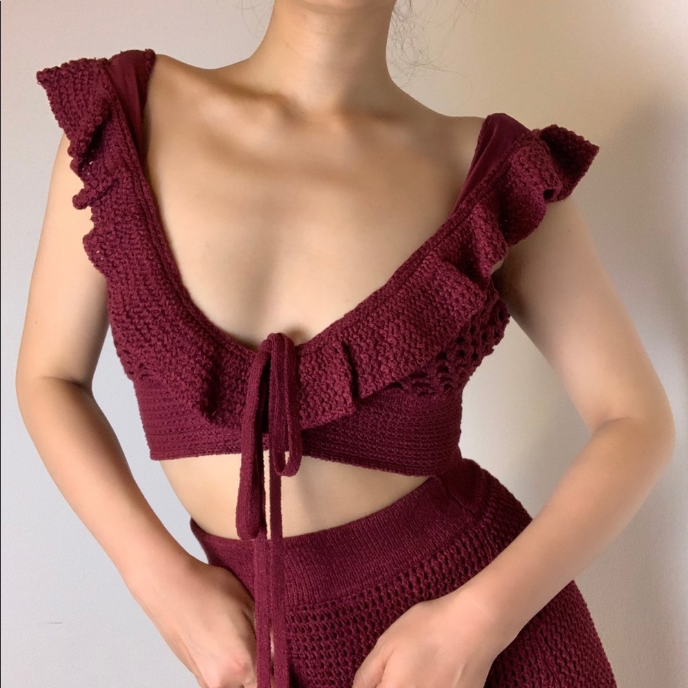 BCBGMaxazria Dark Red Two-piece Dress